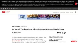 
                            10. Oriental Trading Launches Custom Apparel Web Store