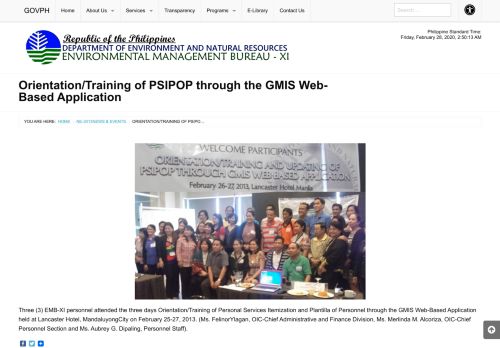 
                            10. Orientation/Training of PSIPOP through the GMIS Web-Based ...