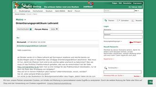 
                            12. Orientierungspraktikum Lehramt - Forum - Studis Online