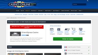 
                            8. OrientXpress Casino : 10€ gratuit + bonus sur dépôt de 500€