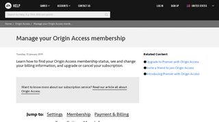 
                            5. Origin Access - Manage your Origin Access membership - EA Help