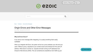 
                            1. Origin Errors and Other Error Messages – Ezoic