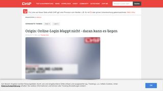 
                            8. Origin: Online-Login klappt nicht - daran kann es liegen - CHIP