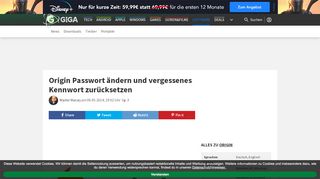 
                            11. Origin Passwort ändern und vergessenes Kennwort zurücksetzen - Giga