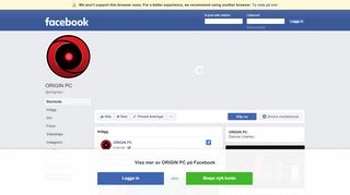 
                            8. ORIGIN PC Corporation - Startsida | Facebook