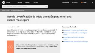 
                            7. Origin - Uso de la verificación de inicio de sesión para tener ... - EA Help