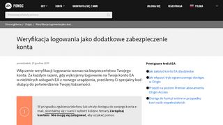 
                            10. Origin - Weryfikacja logowania jako dodatkowe ... - EA Help
