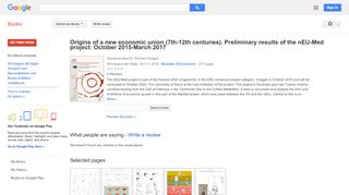 
                            10. Origins of a new economic union (7th-12th centuries). Preliminary ...