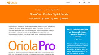 
                            5. OriolaPro - Oriola's digital service - Oriola