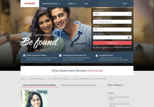 
                            10. Oriya Govt. Services Matrimonial - Jeevansathi.com