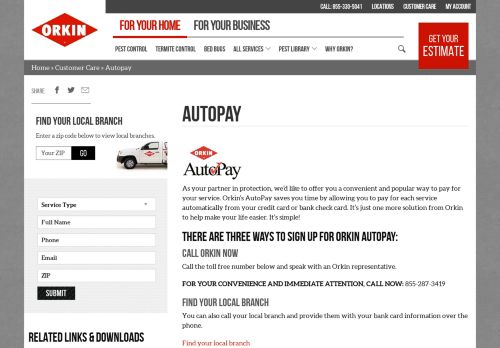 
                            3. Orkin AutoPay: Pest Control Payment Service