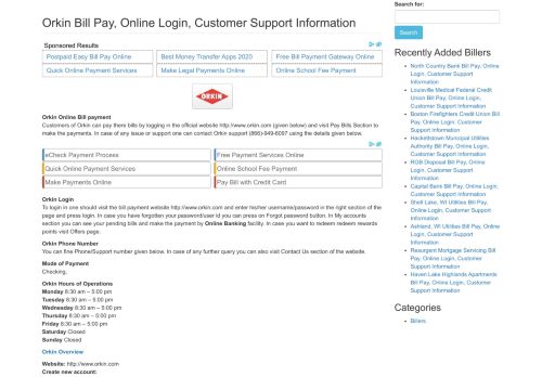 
                            9. Orkin Bill Pay, Online Login, Customer Support Information