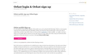 
                            6. Orkut login & Orkut sign up | Just another WordPress site