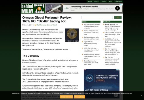 
                            9. Ormeus Global Prelaunch Review: 160% ROI 