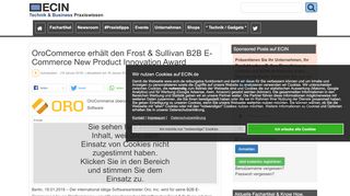 
                            13. OroCommerce erhält den Frost & Sullivan B2B E-Commerce New ...