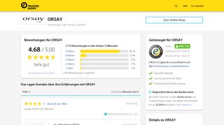 
                            8. ORSAY Bewertungen & Erfahrungen | Trusted Shops