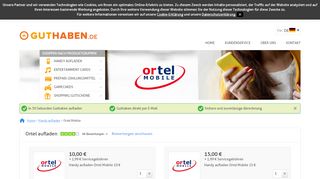 
                            11. Ortel aufladen? Kaufe online ab 10 € - Guthaben.de