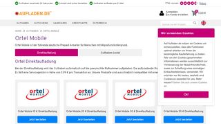 
                            10. Ortel Prepaid Direktaufladung ab 15 € | Aufladen.de