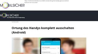
                            12. Ortung des Handys kompett ausschalten (Android) - mobilsicher.de