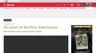 
                            13. Os casos do Benfica-Galatasaray - Liga Europa - Jornal Record