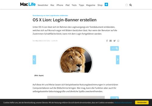 
                            9. OS X Lion: Login-Banner erstellen | Mac Life