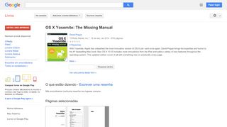 
                            11. OS X Yosemite: The Missing Manual - Resultado da Pesquisa de livros Google