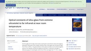 
                            8. OSA | Optical constants of silica glass from extreme ultraviolet to far ...
