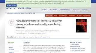 
                            13. OSA | Outage performance of MIMO FSO links over strong turbulence ...