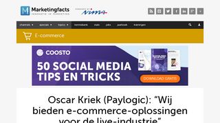 
                            12. Oscar Kriek (Paylogic): “Wij bieden e-commerce-oplossingen voor ...