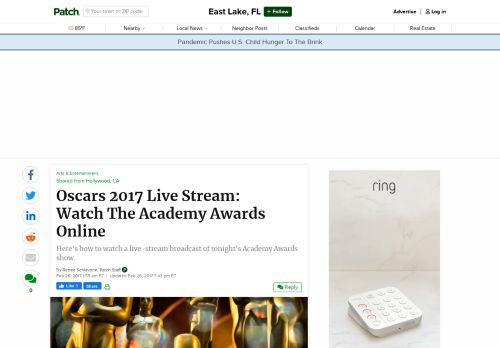 
                            10. Oscars 2017 Live Stream: Watch The Academy Awards Online | Patch