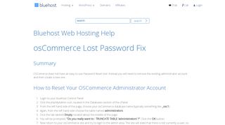 
                            13. osCommerce Lost Password Fix - Bluehost