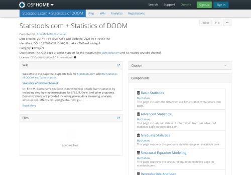 
                            7. OSF | Statstools.com + Statistics of DOOM