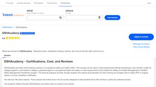 
                            6. OSHAcademy ‐ Certifications, Cost, and Reviews | Indeed.com