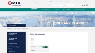 
                            9. OSHC OSH Academy - MTR > Itinerary Planner