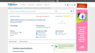 
                            3. ▷ OSMA WERM GmbH Grosshandel für Kosmetik und ... - 11880.com