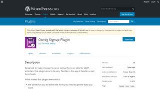 
                            4. Osmig Signup Plugin | WordPress.org