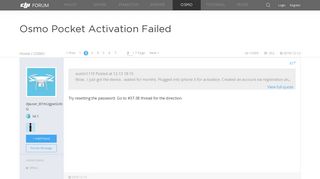 
                            8. Osmo Pocket Activation Failed | DJI FORUM