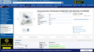 
                            13. Osram Decostar 51S Standard 44860 WFL UVS 20W GU5.3 ab € 1 ...