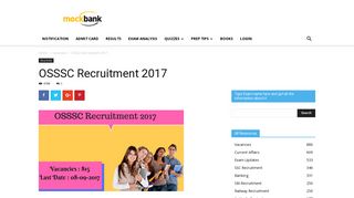 
                            12. OSSSC Recruitment 2017-815 Junior Clerk Posts - www.osssc.gov.in