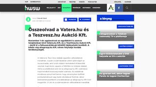 
                            3. Összeolvad a Vatera.hu és a Teszvesz.hu Aukció Kft. - HWSW