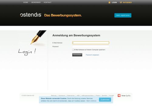 
                            1. Ostendis Bewerbungssystem Login