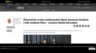 
                            11. Österreichs erstes umfassendes Music Business Studium | SAE ...