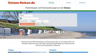 
                            12. Ostsee-Reisen.de: Ferienhäuser und Ferienwohnungen an der Ostsee