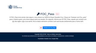 
                            5. Oswaldo Cruz -> Site Adm -> Login - Faculdades Oswaldo Cruz