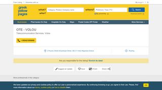 
                            12. OTE - VOLOU Telecommunication Services | Volos Magnesia | xo.gr