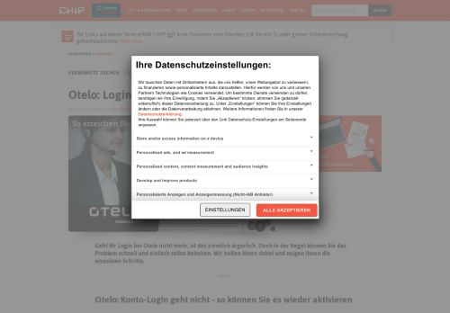 
                            7. Otelo: Login geht nicht - das können Sie tun - CHIP