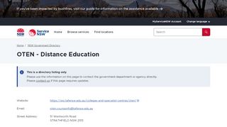 
                            11. OTEN - Distance Education | Service NSW