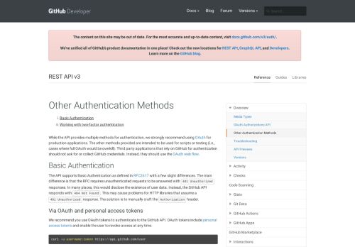 
                            13. Other Authentication Methods | GitHub Developer Guide