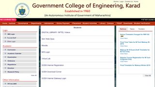 
                            1. Other Login - Government College of Engineering, Karad