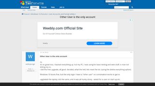 
                            9. Other User is the only account - Windows 10 Forums